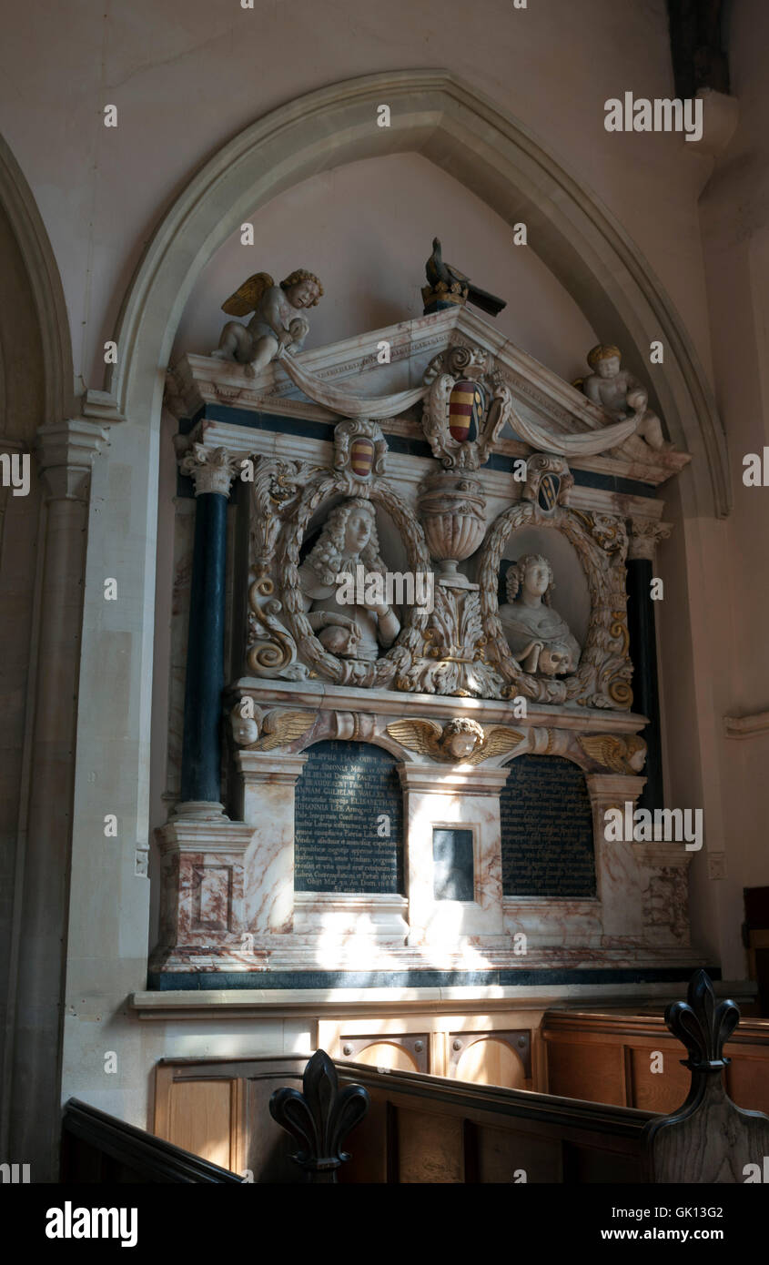 Sir Phillip Harcourt monument, St. Michael`s Church, Stanton Harcourt, Oxfordshire, England, UK